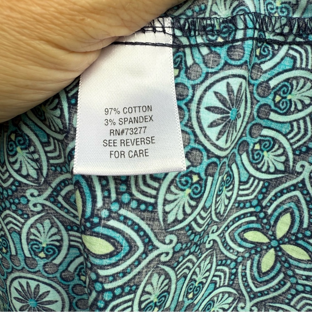 NWT Croft & Barrow Blue Floral Cotton Sundress Sz 16 Side Pockets - Picture 8 of 9